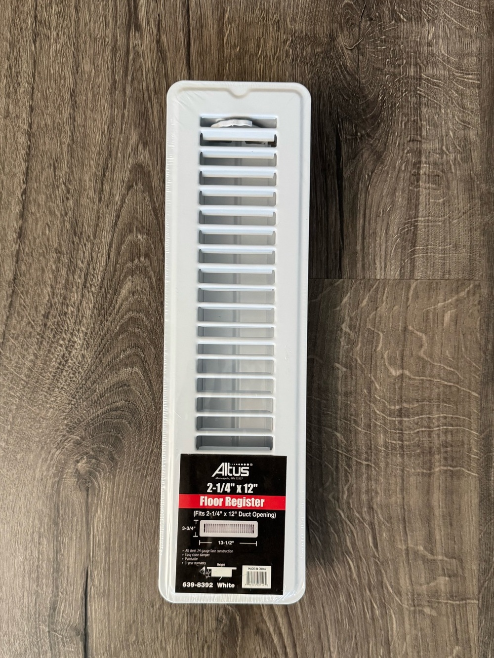 Metal 2-Way Floor Vent Register.